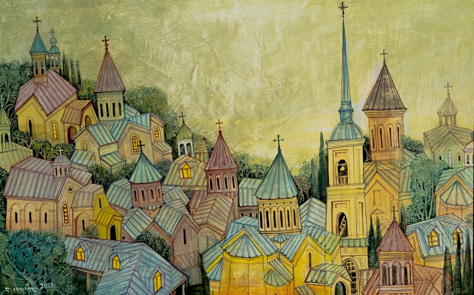 Painting 2021-35 — original painting for sale by Georgian artist David Khidasheli