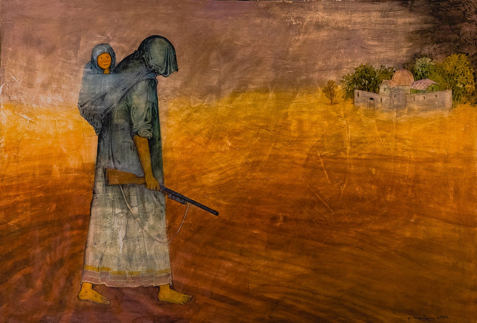 Agar and Ismael — original painting for sale by Georgian artist David Khidasheli