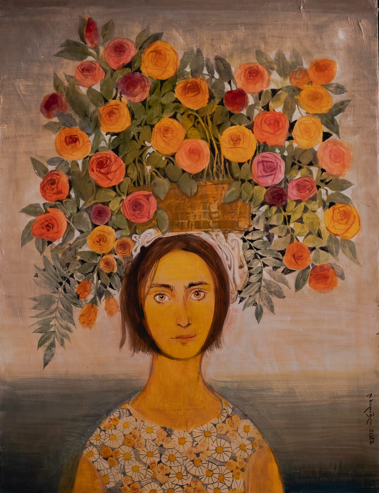 Woman In Love 2 — original painting for sale by Georgian artist David Khidasheli