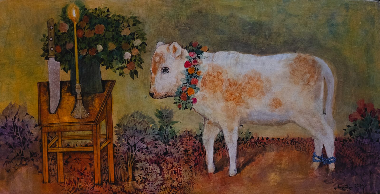 On the Slaughter Block — original painting for sale by Georgian artist David Khidasheli