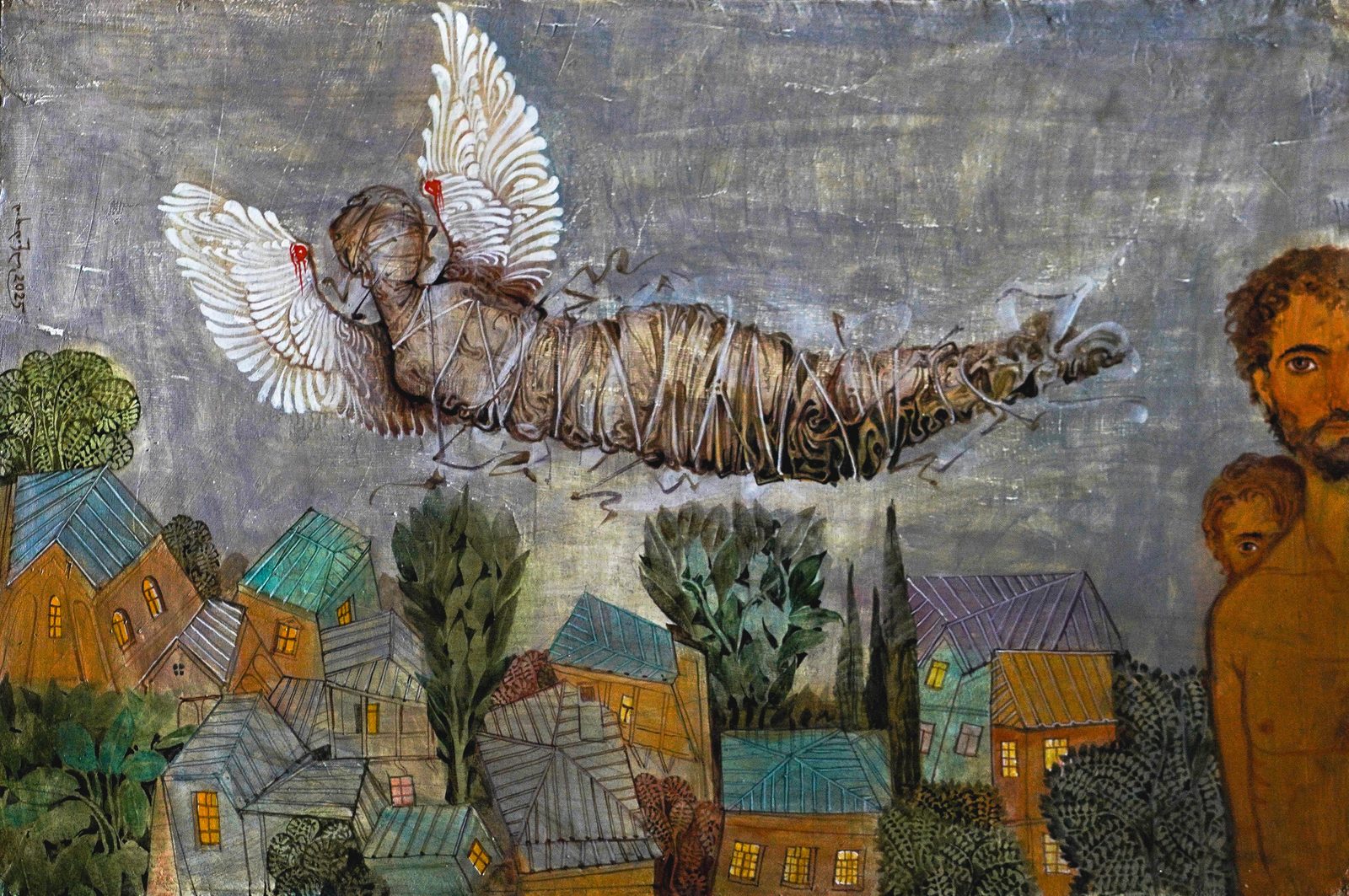 Flight — original painting for sale by Georgian artist David Khidasheli