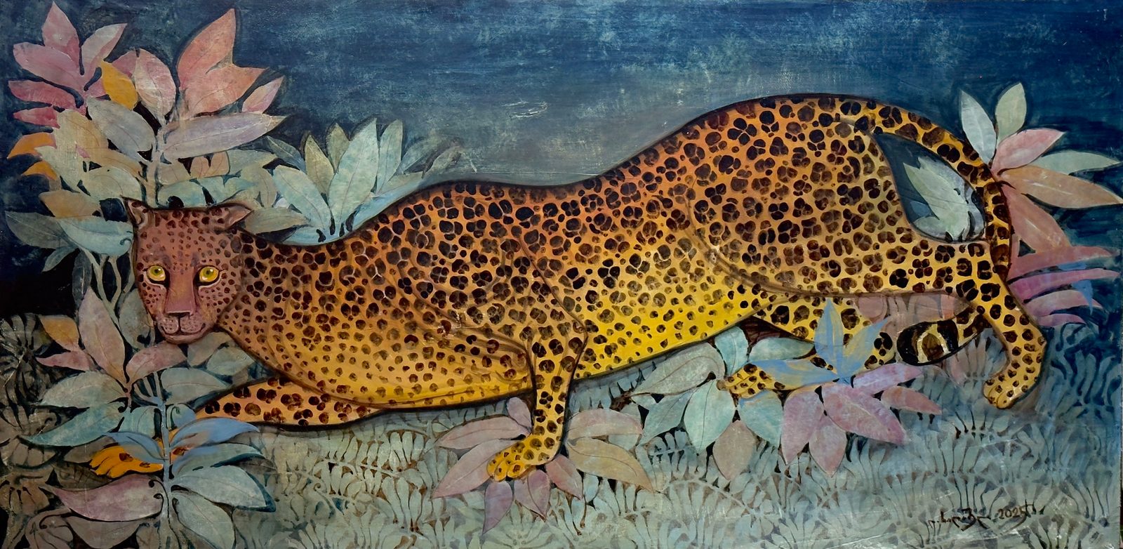 Leopard — original painting for sale by Georgian artist David Khidasheli